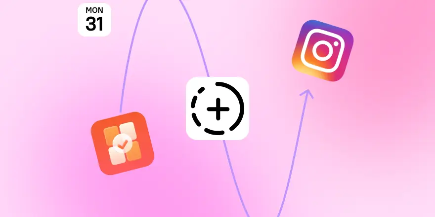 A grid preview showing planned Stories alongside posts and Reels in Gridley.